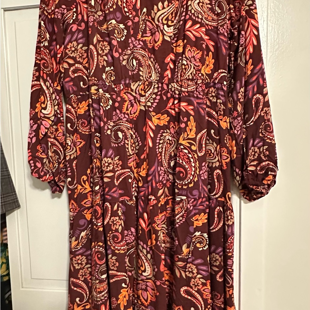 🔥CROSSPOSTED🔥 St. John's Bay Multicolor Paisley Long Sleeve Dress